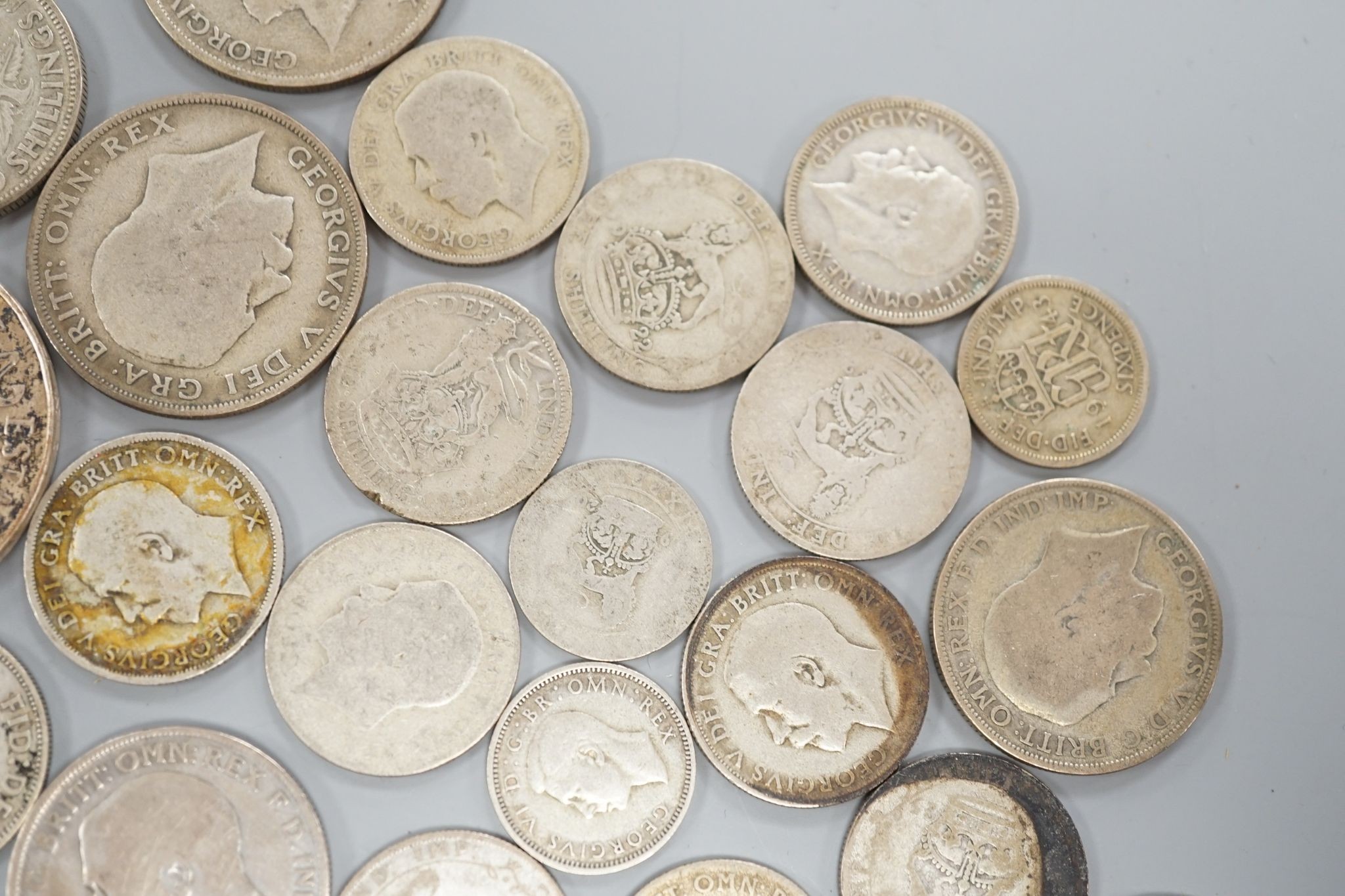A group of George V and later coins